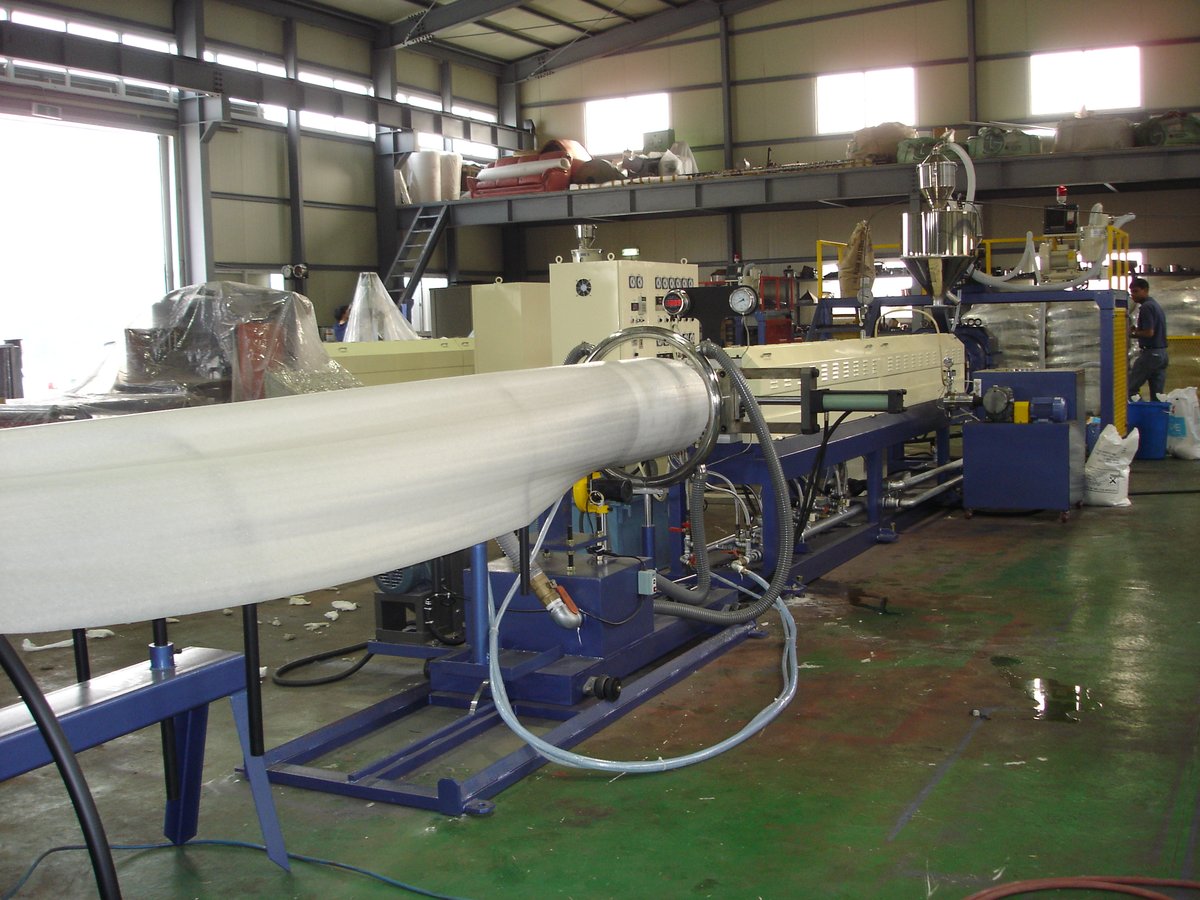 EPE foam extrusion line at Garg Foamtech, Bhiwadi
